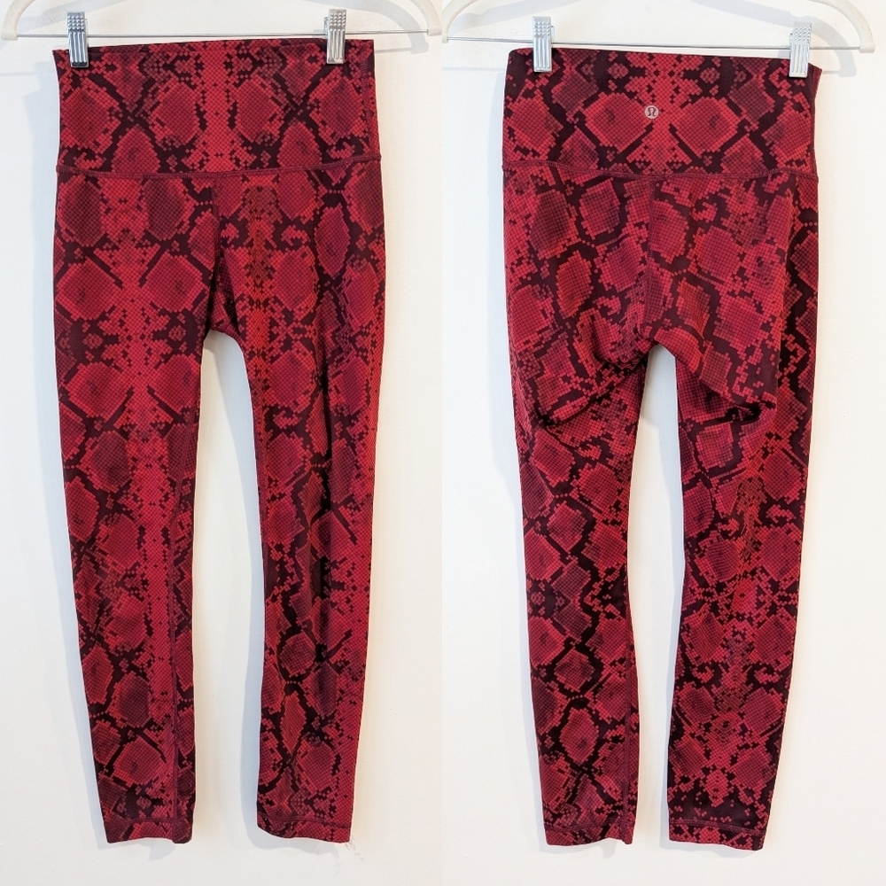 Lululemon Wunder Under Pant Full-On Luon Ziggy Snake Red Tide Cranberry